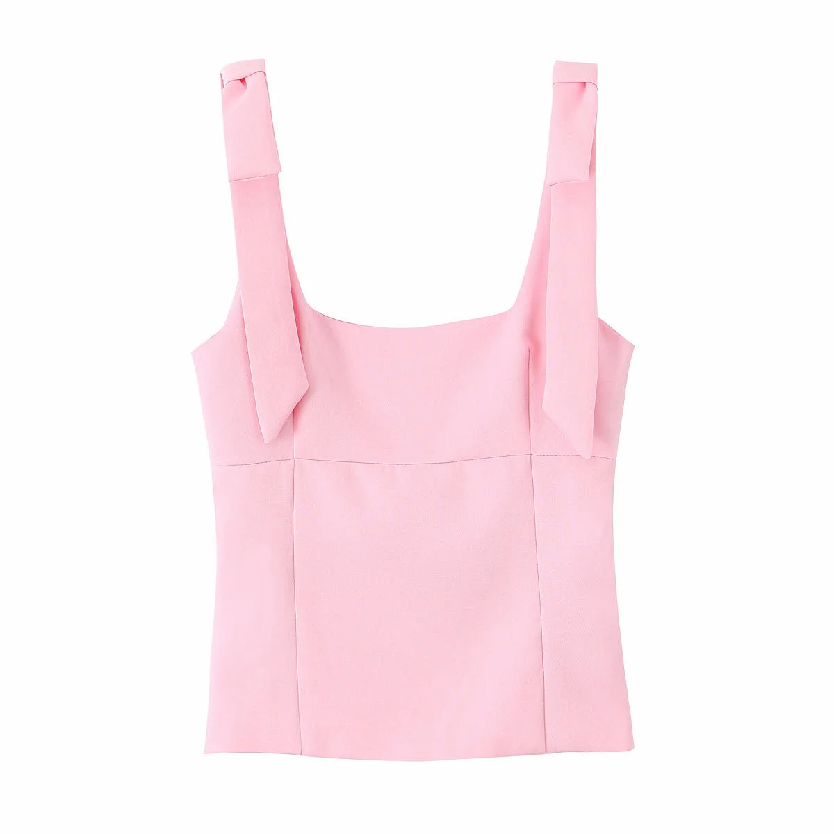 Woman Elegant High Street Solid Side Zipper Slim Tops