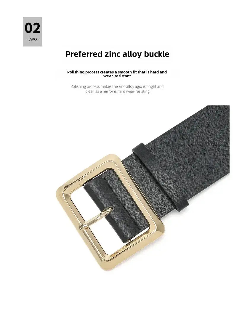 Vintage Large Buckle Fashionable Women’s Wide Belt