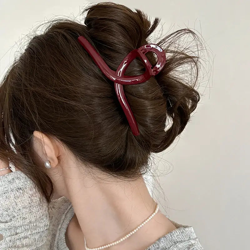 Women Large Dark Red Color Hair Claws