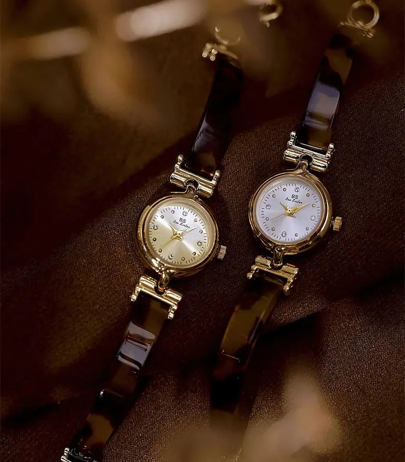 Women Watch Exquisite Amber Tortoiseshell Bracelet Quartz Wristwatch