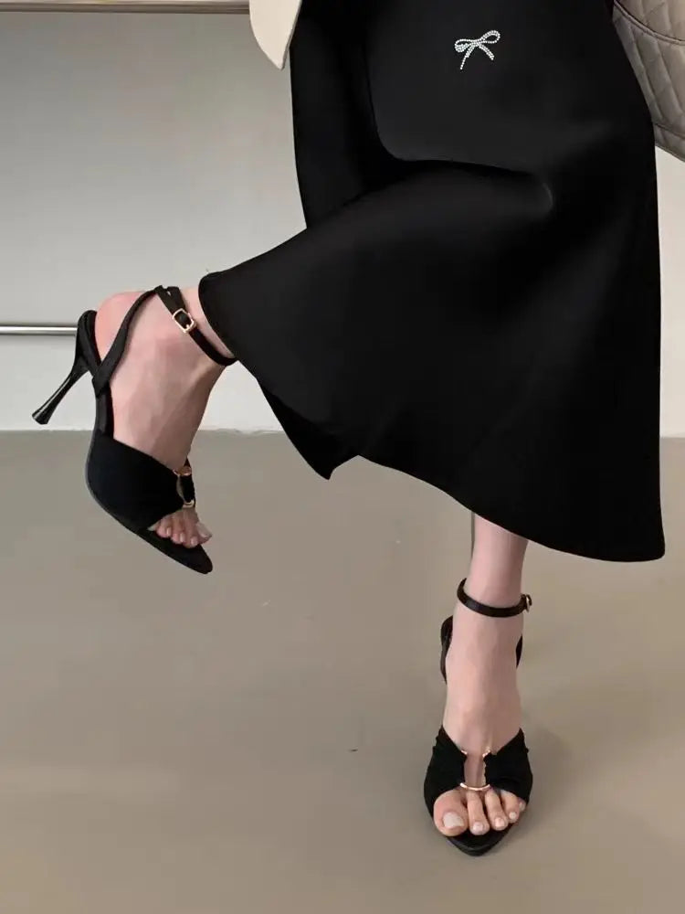 Women Sandals Fad Pointed Toe Heeled Shoes