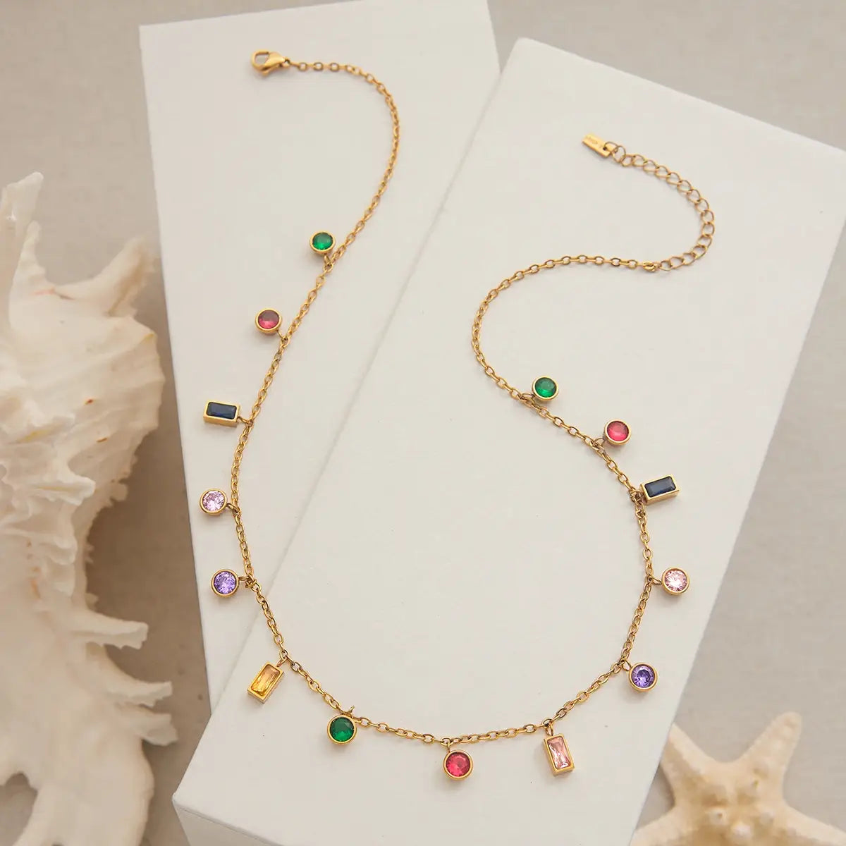 Stainless Steel Dopamine Delight Neck Rhinestone Pendant Necklace