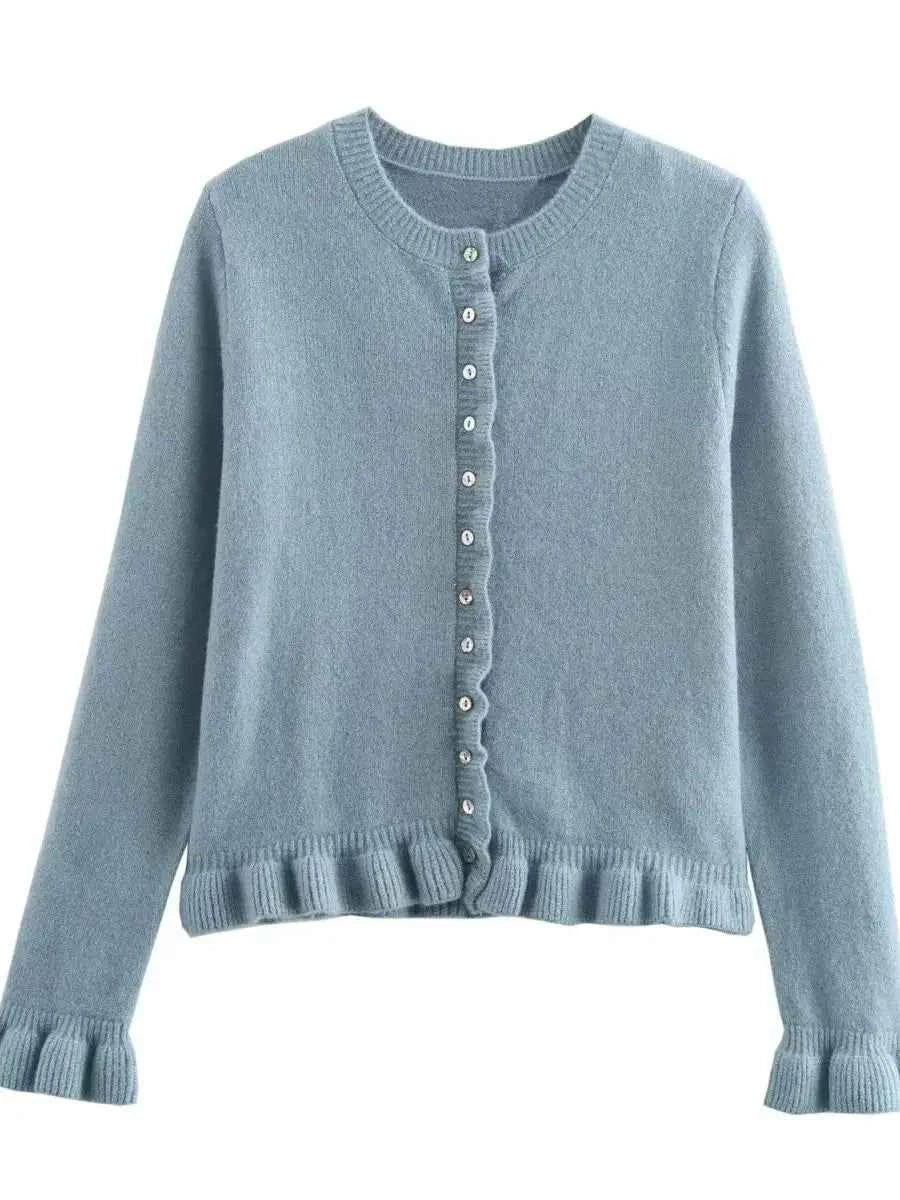 Women's Leisure Comfort Stacked Decoration Knitted Cardigan