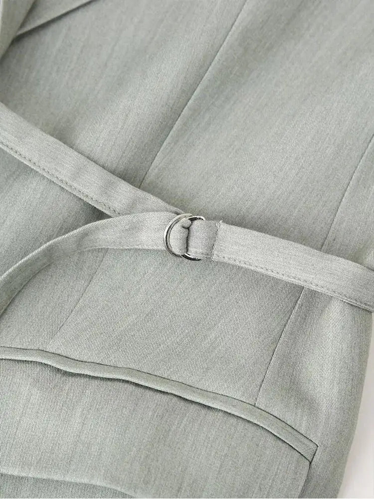 Women’s Blazer Spring Summer Belt Lapel Coat for Women