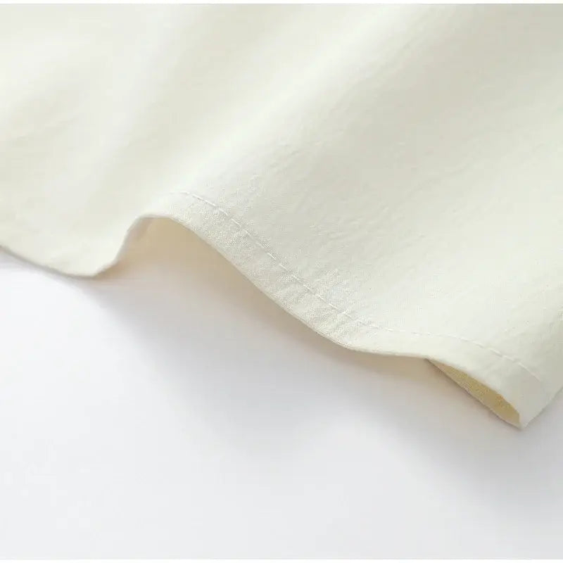 Women Cotton Linen Long Pagoda Sleeve Crop Top 2 Piece Set