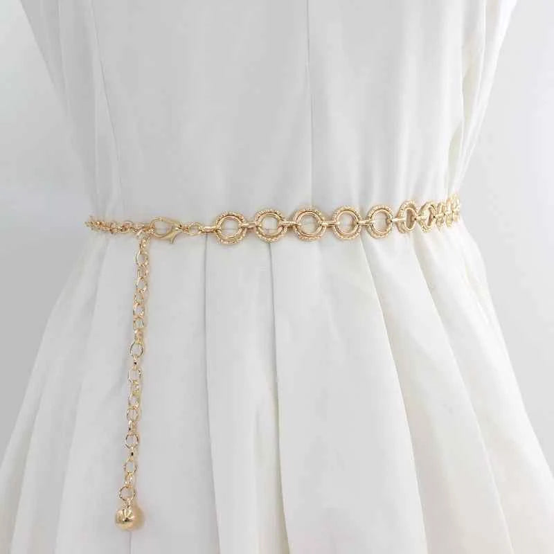 Fashion Circle Metal Waist Chain Belt