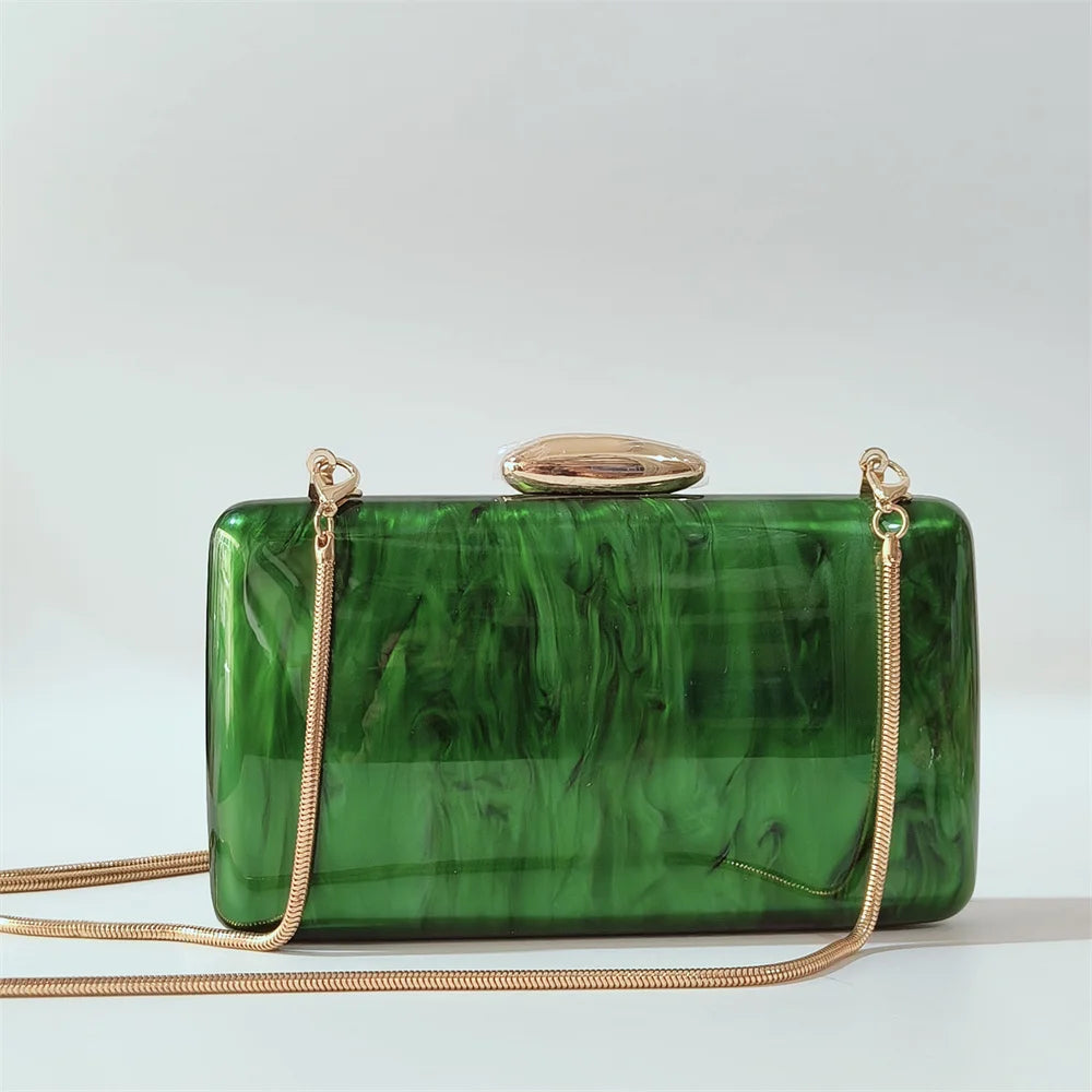 Marble Nude Handmade Textured Acrylic Evening Bag