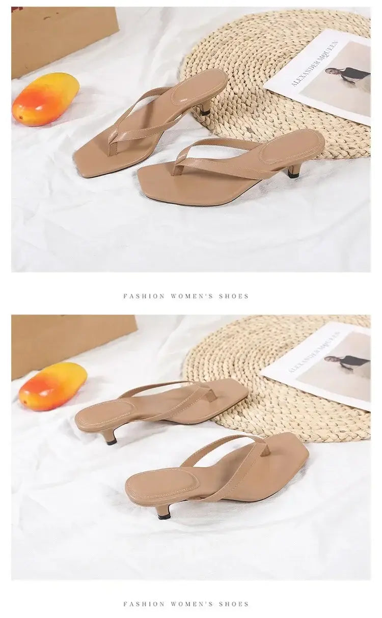 Square Toe Clip Sandals for Women