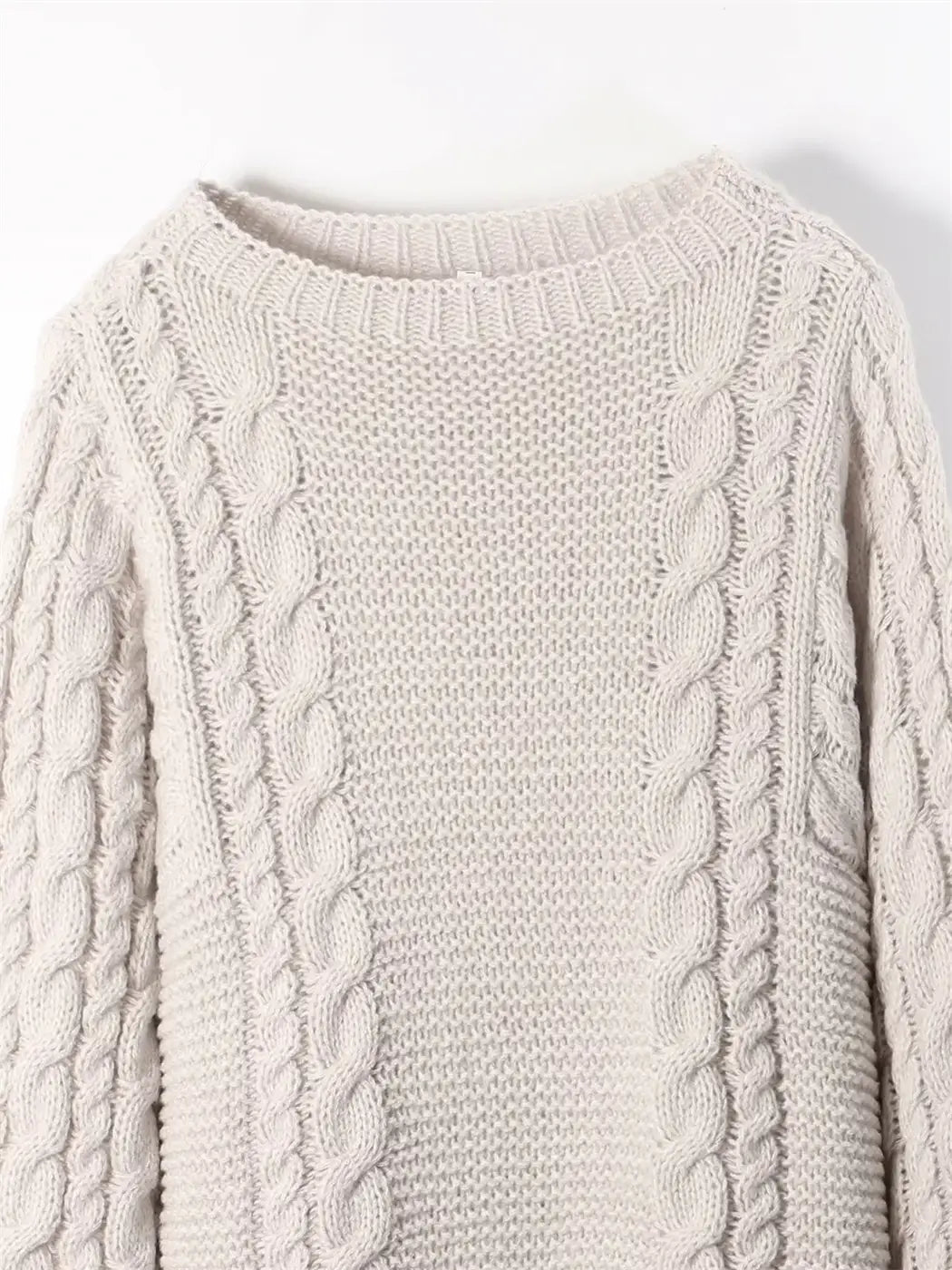 Cable-Knit Pullover Long-Sleeve Sweater