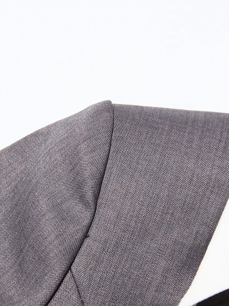 Elegant Casual Spliced Belt Blazer For Women