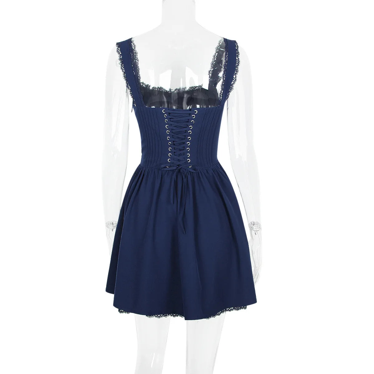 Elegant Spaghetti Strap Backless Mini Dress For Women