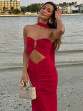 Hollow Out Backless Maxi Dress Women Gown - Norellé