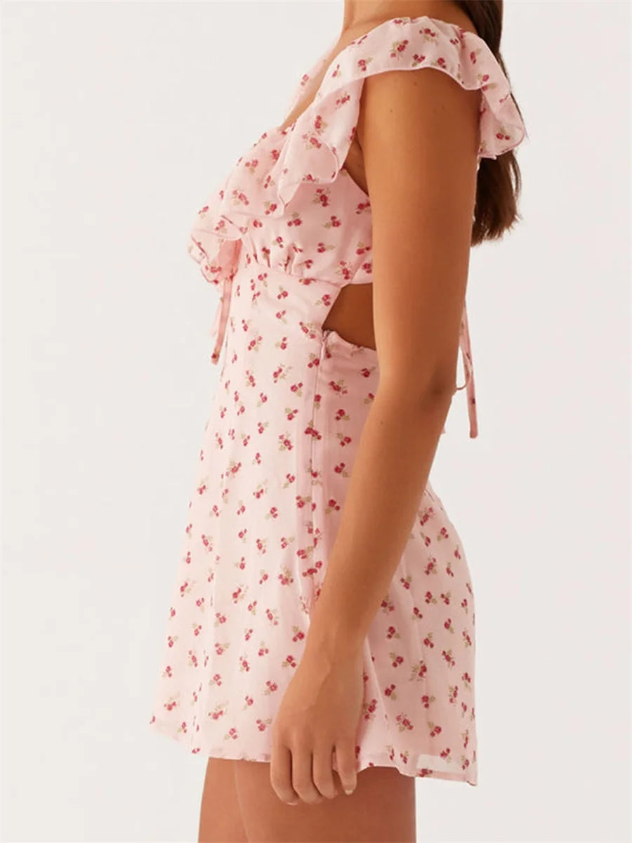 Women Ruffle Mini Dress