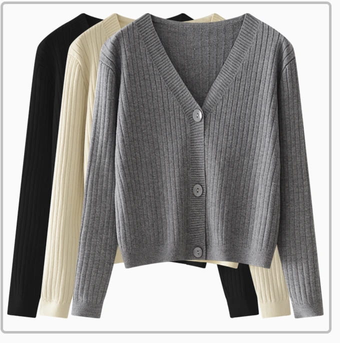 Women Cardigans Sweater V-neck