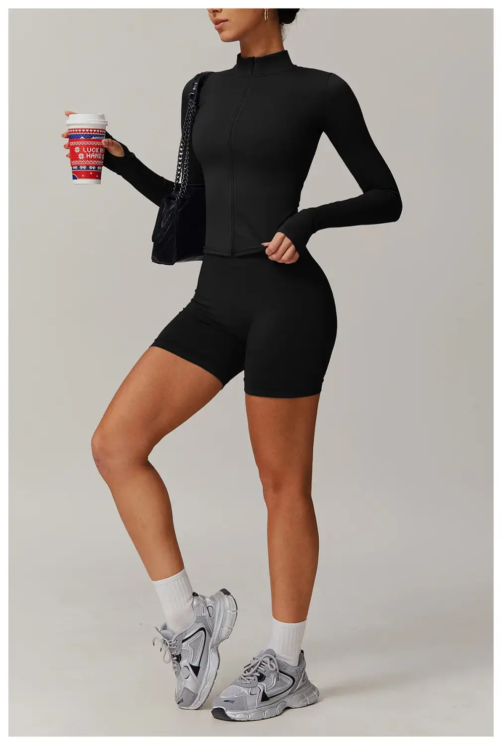 Women 2Pieces Long Sleeves Sports Shirt Suit Gym Set