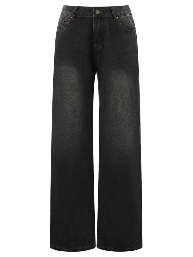 Women Wide Leg Boyfriend Jeans