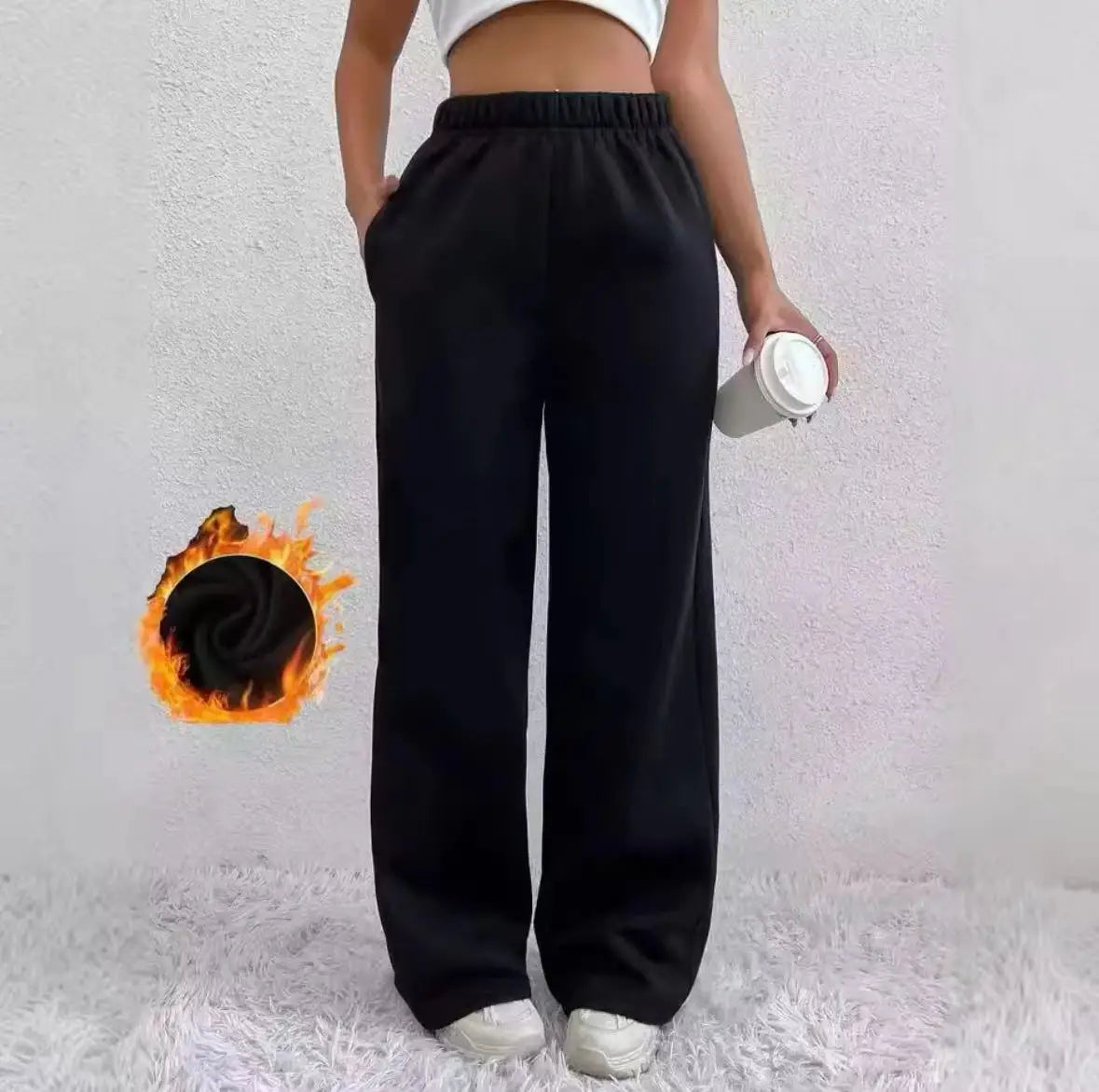 Women’s Warm Pants Fleece Lined High Waist