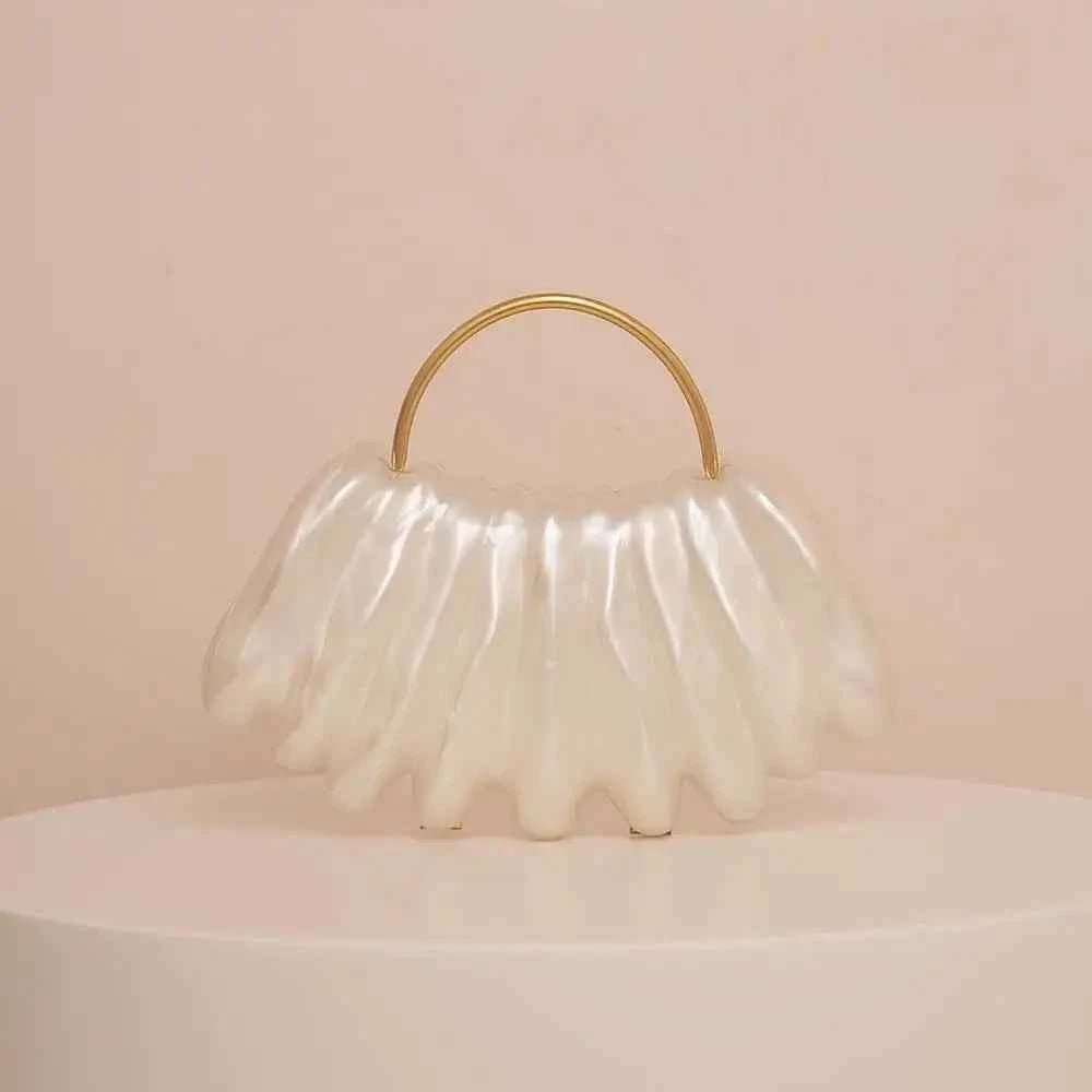 Designer Women Acrylic Mini Pearl White Ivory Bag