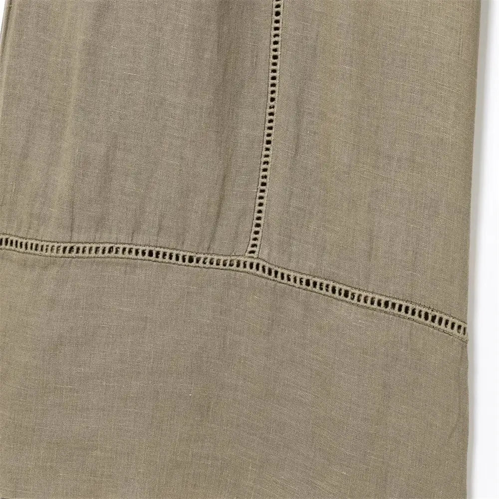 Women’s Long Sleeved V-neck Shirt Mid Waist Wide Leg Pants