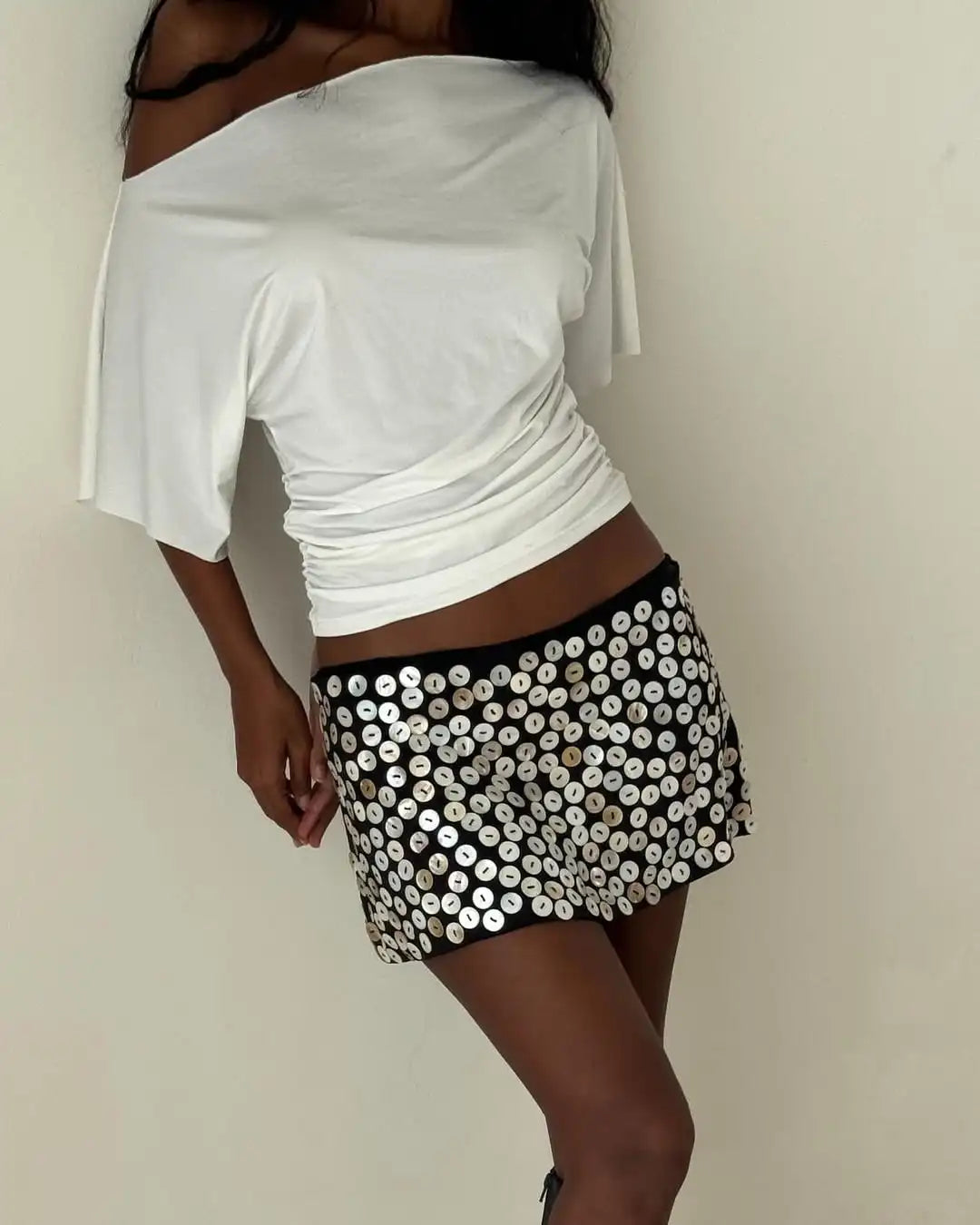 Off Shoulder Ruched Crop Top Women