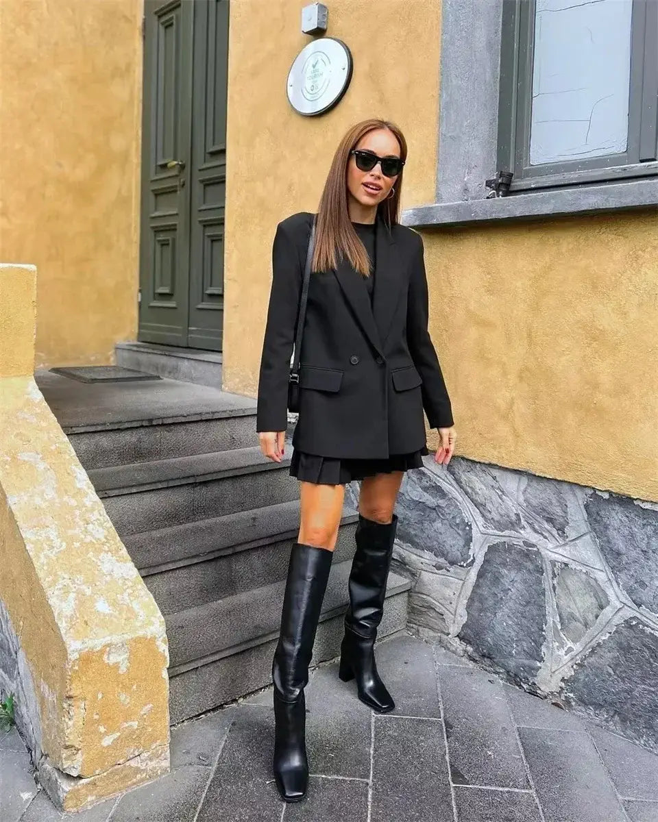 Chic Office Lady Double Breasted Blazer