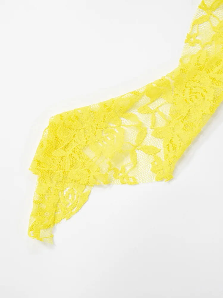 Lace Ruffled Streamer Dress For Women