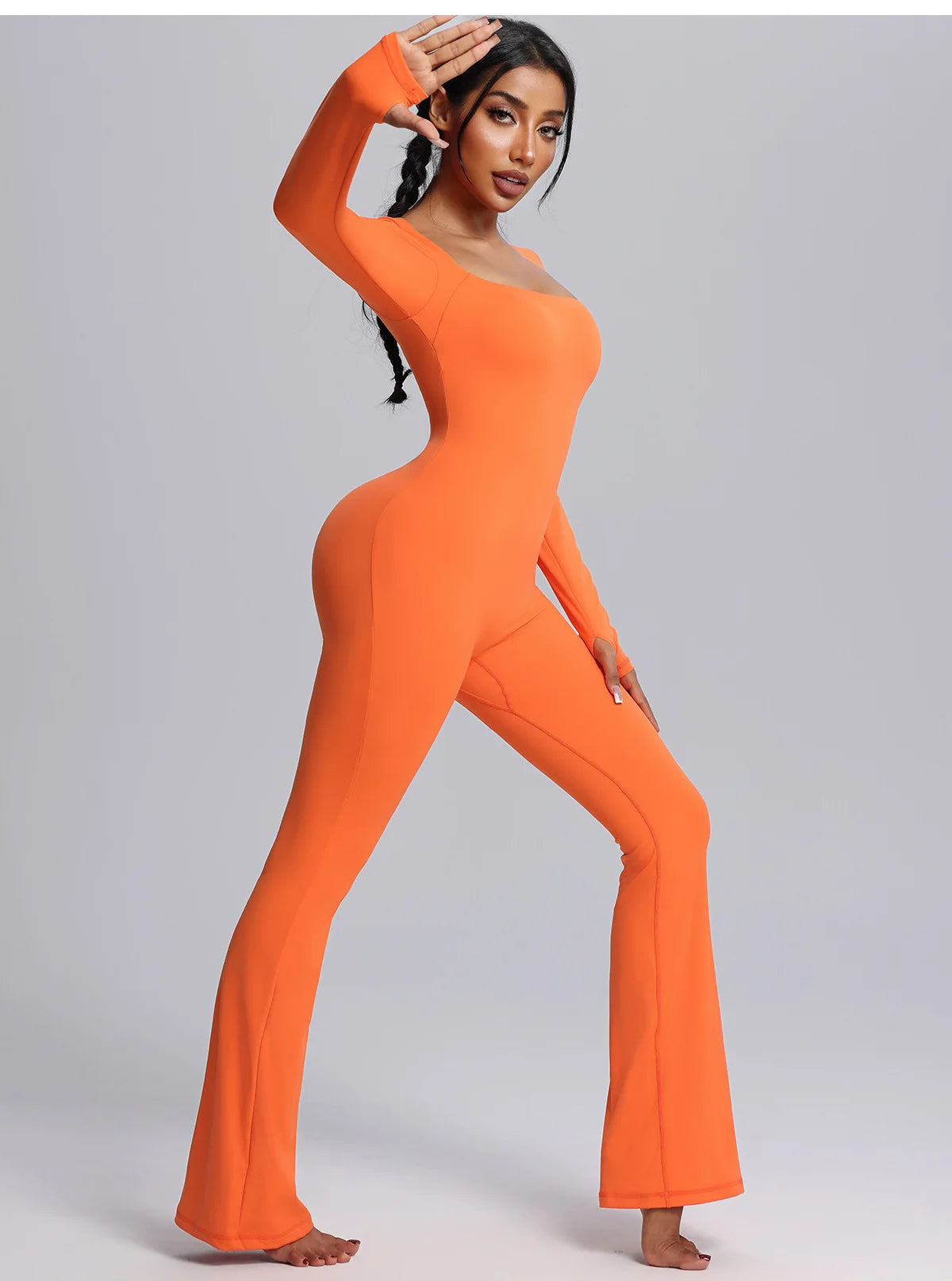Seamless Jumpsuits Sports Fitness High Elastic Breathable Long-sleeved Suit