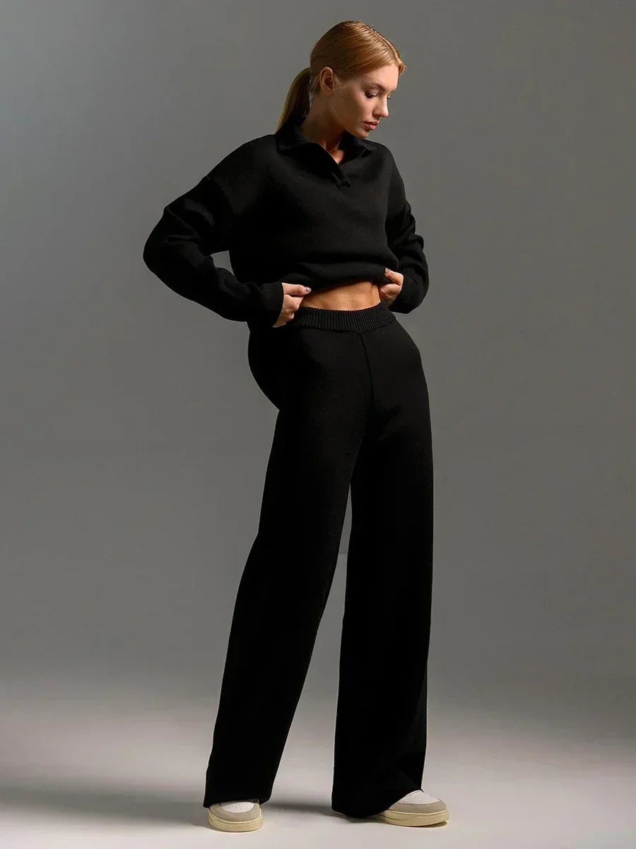 Winter Thick Women Knitted Suits Soft 2 Pieces Sets - Norellé