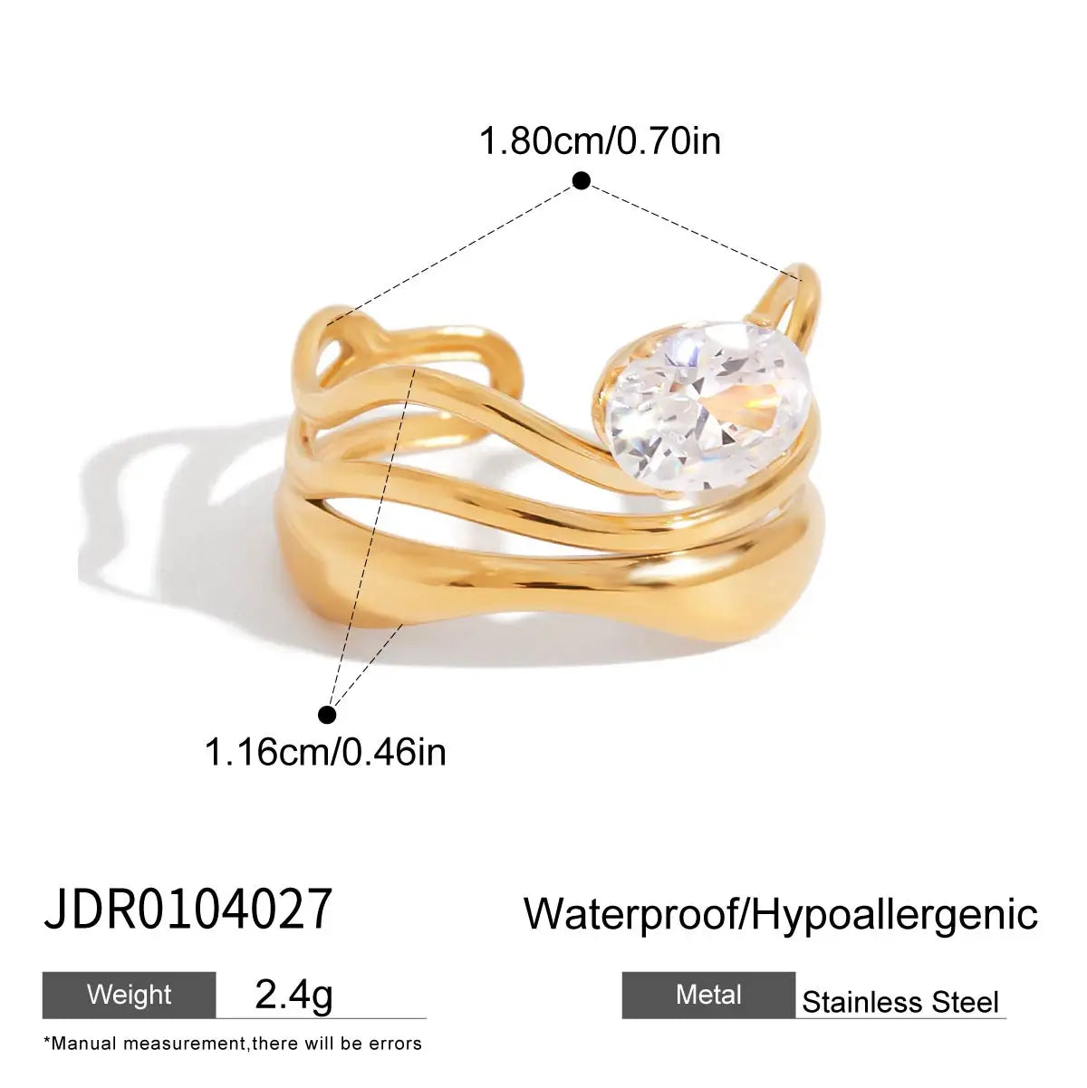 Minimalist Gold Color Plated Stainless Steel Rings
