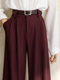 Burgundy Suits Pants for Women Office Lady Elegant - Norellé