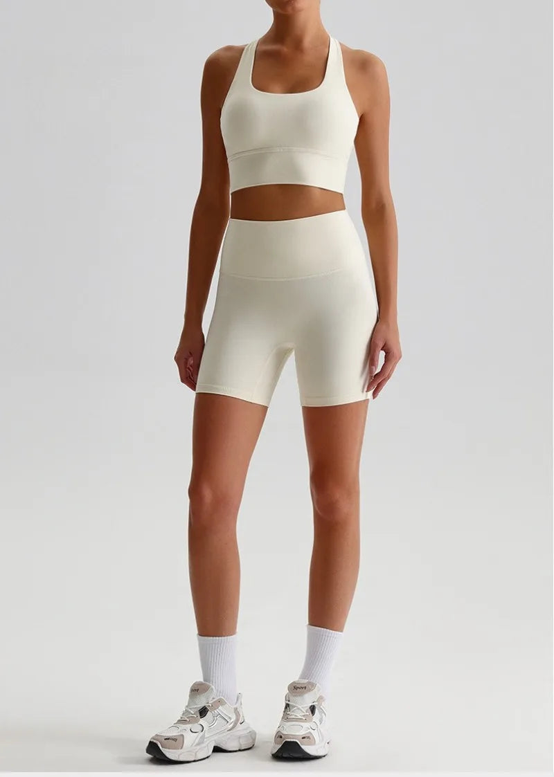 Women’s Seamless Yoga Set - Quick-Dry Naked Feel Backless Bra Booty-Lifting Shorts