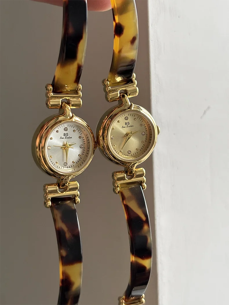 Women Watch Exquisite Amber Tortoiseshell Bracelet Quartz Wristwatch