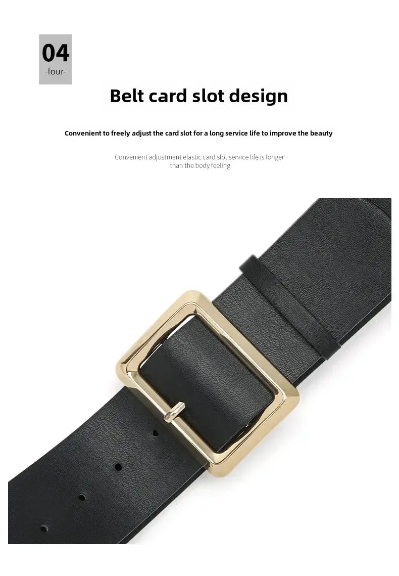 Vintage Large Buckle Fashionable Women’s Wide Belt