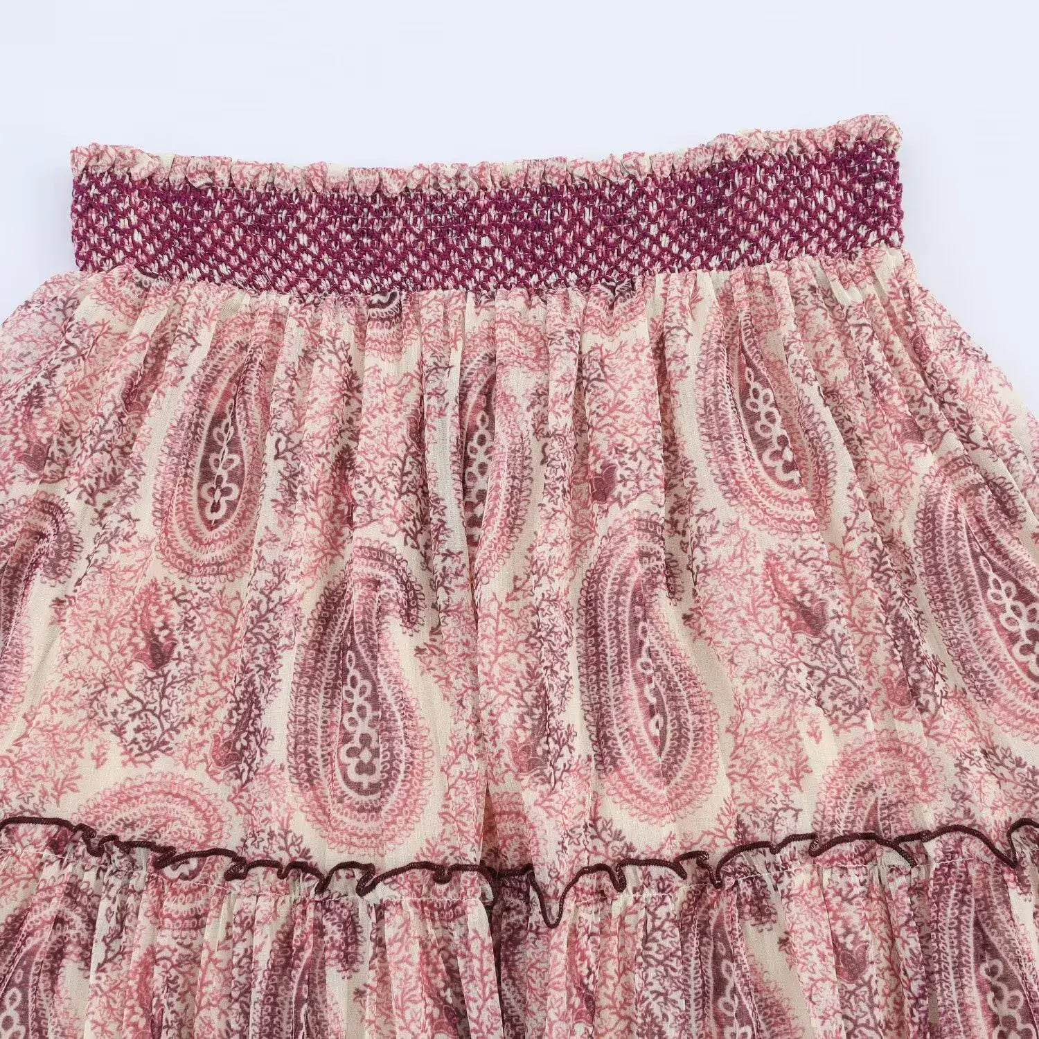 Women’s Half Skirt Retro Printed Elastic High Waist