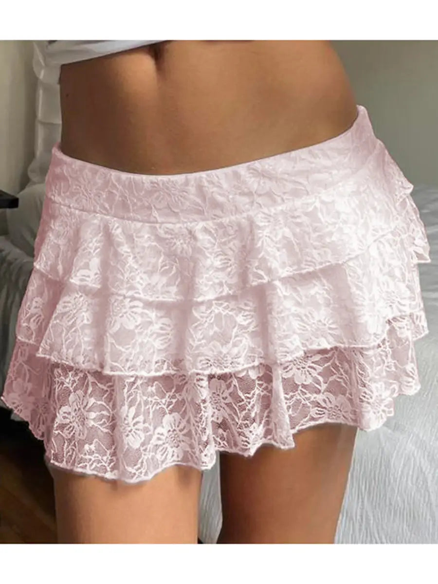 Women’s Mini Skirt Floral Elastic Waist