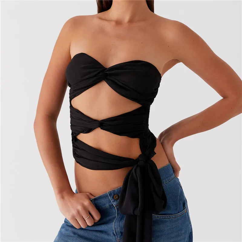 Women Ruched Tube Top