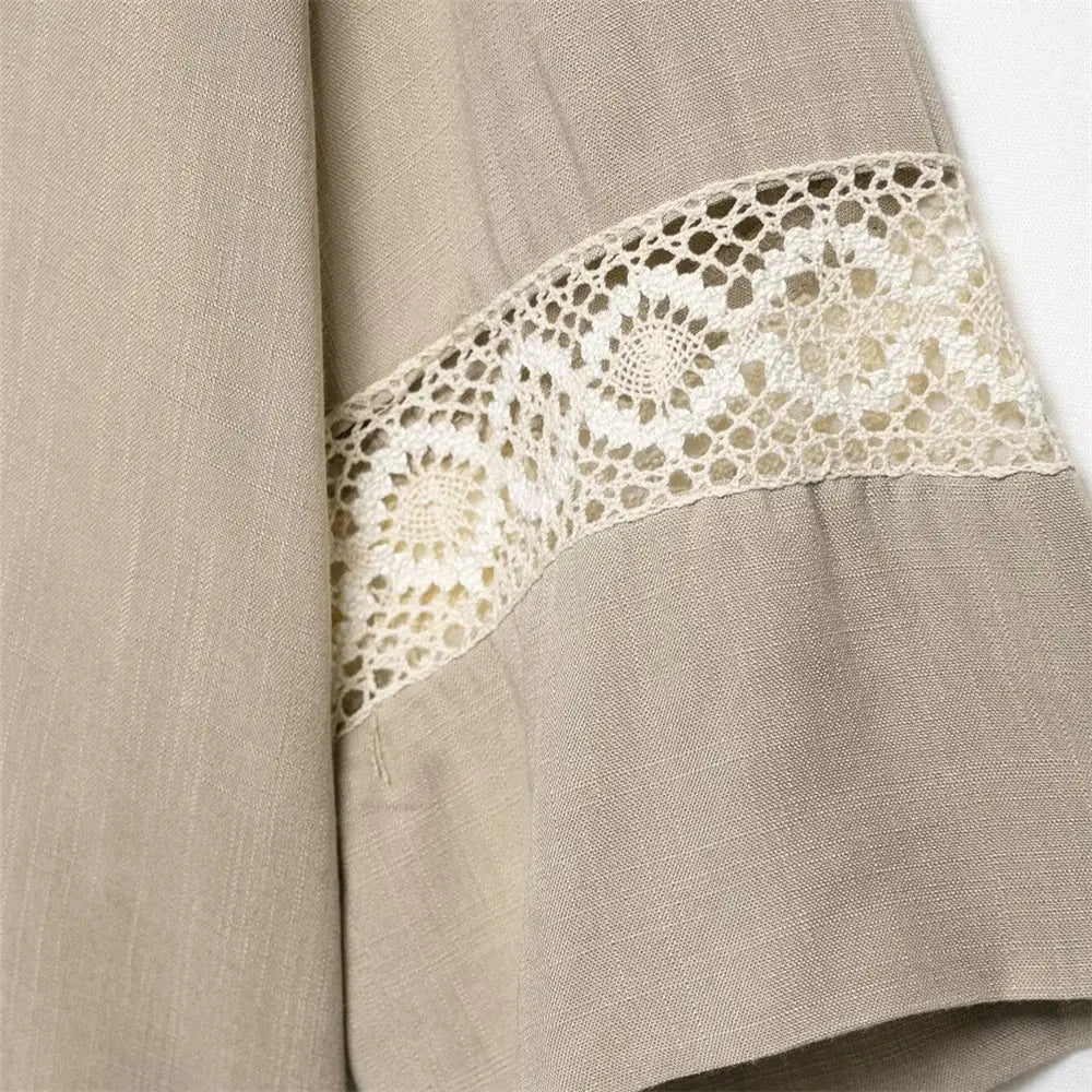 Women’s Loose Long Sleeve Collar Casual Shirt Pants Set