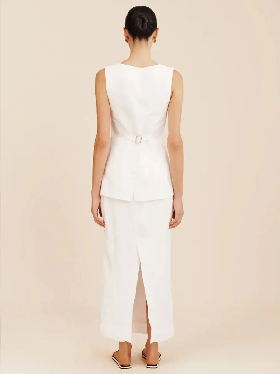 Women’s Sleeveless Vest High Waisted Skirt 2-Piece Set