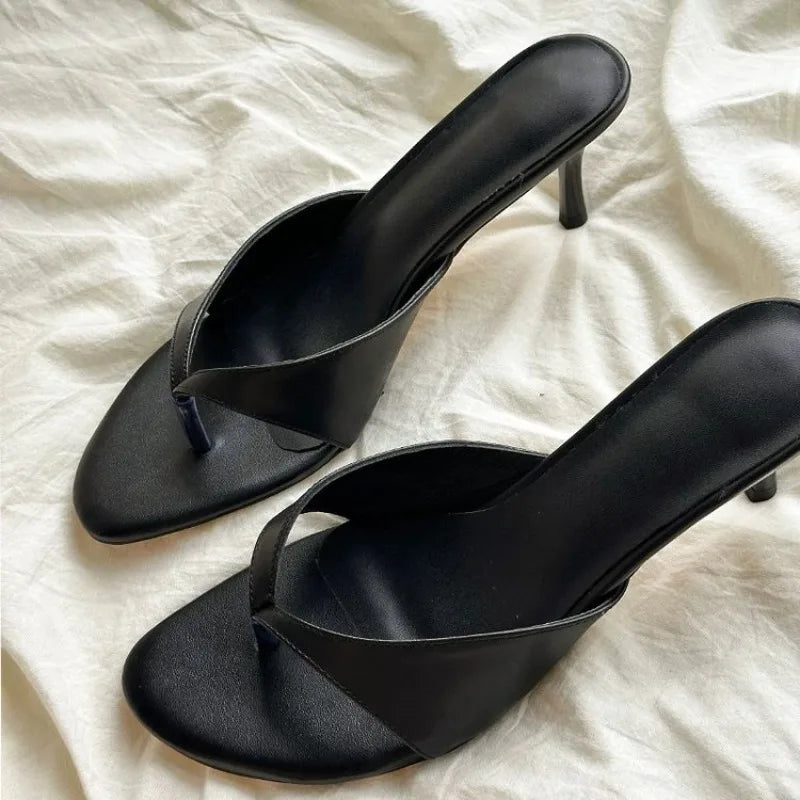 Women Clip Toe Slippers High Heels