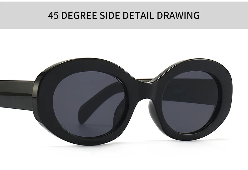 Vintage Small Oval Sunglasses Women