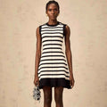 Chic Sleeveless Striped Mini Women Knit Dress