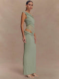 One Shoulder Slinky Maxi Dress Women - Norellé