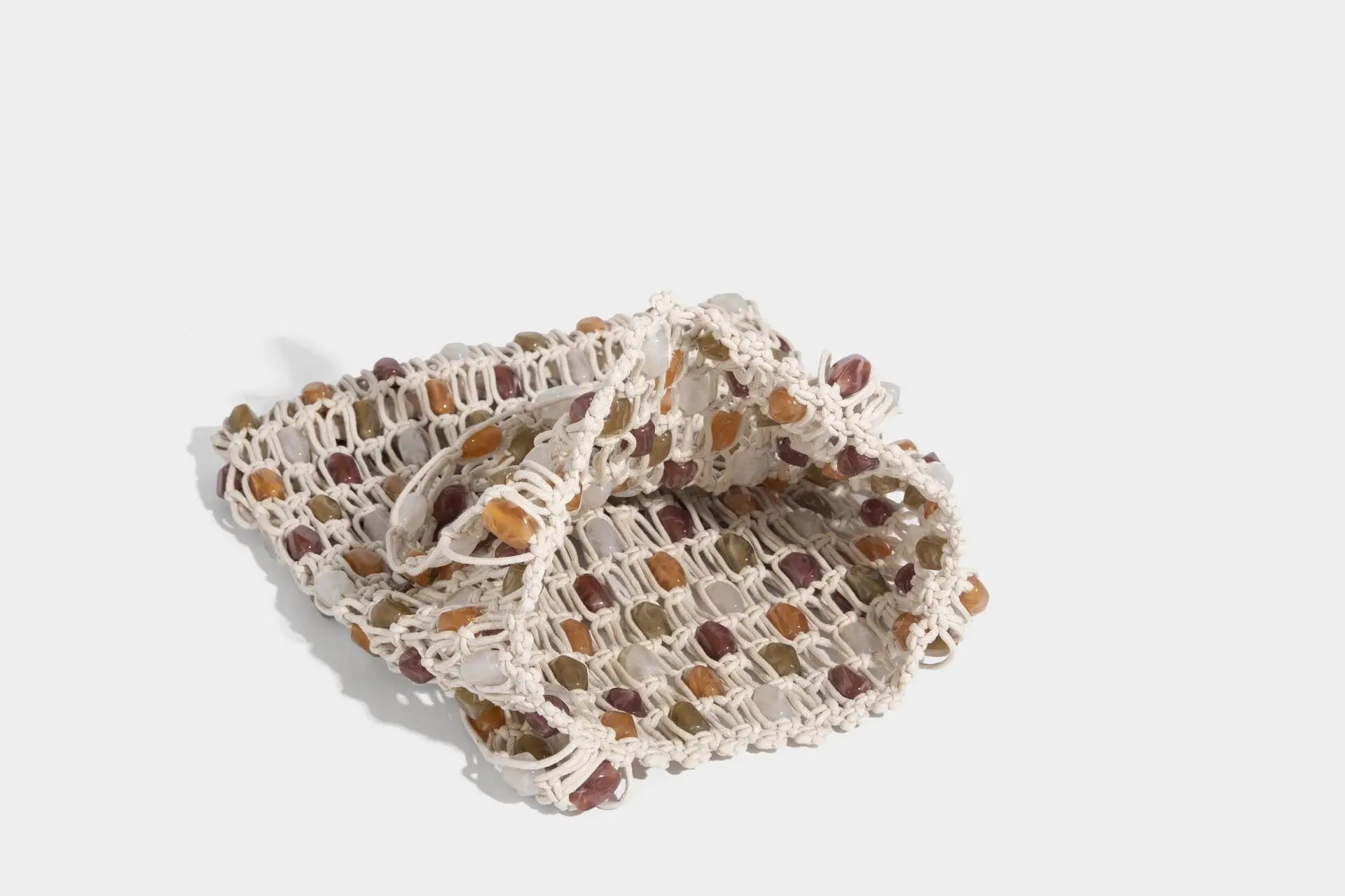 Ladies Summer Beaded Woven Bag Bucket