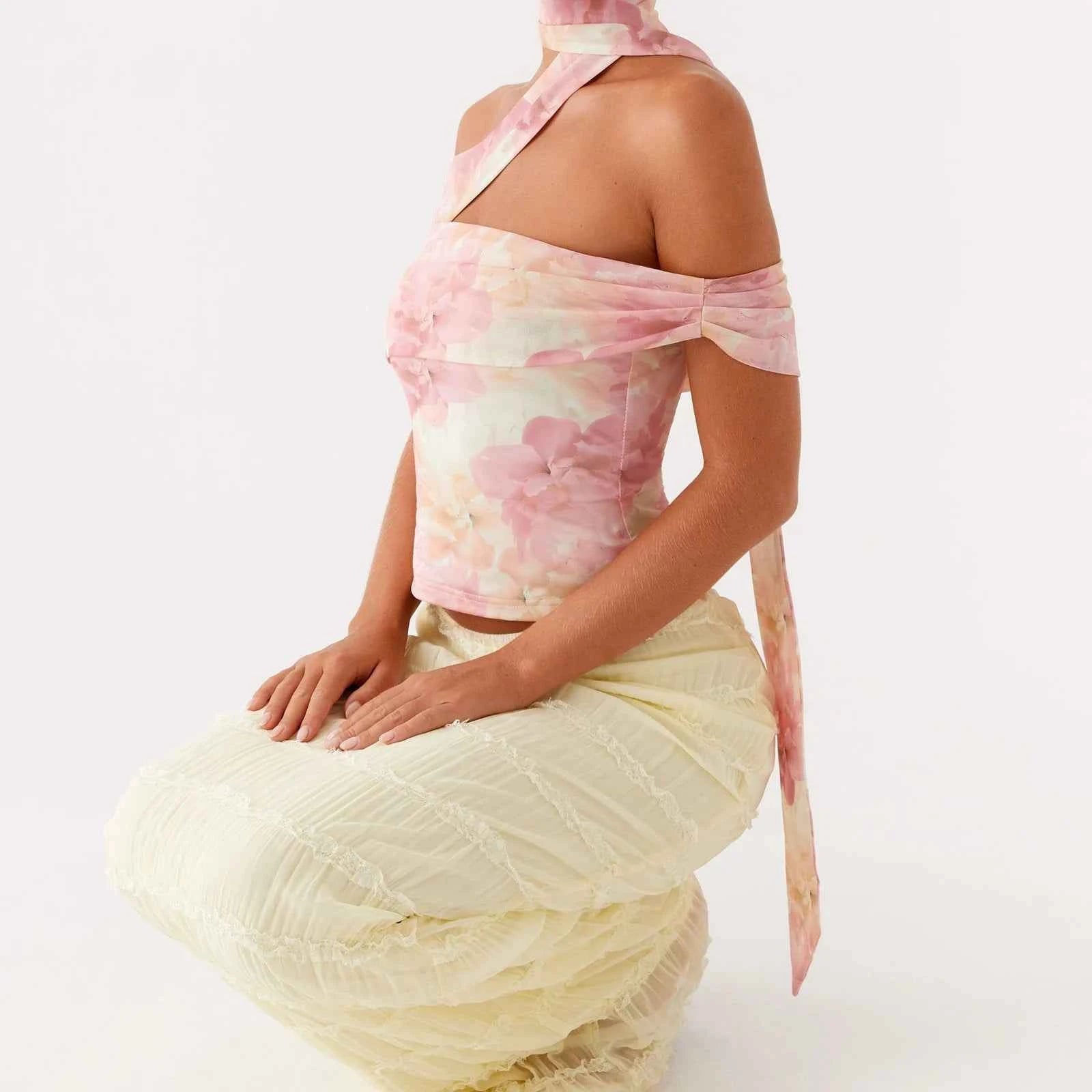 Strapless Floral Tube Top