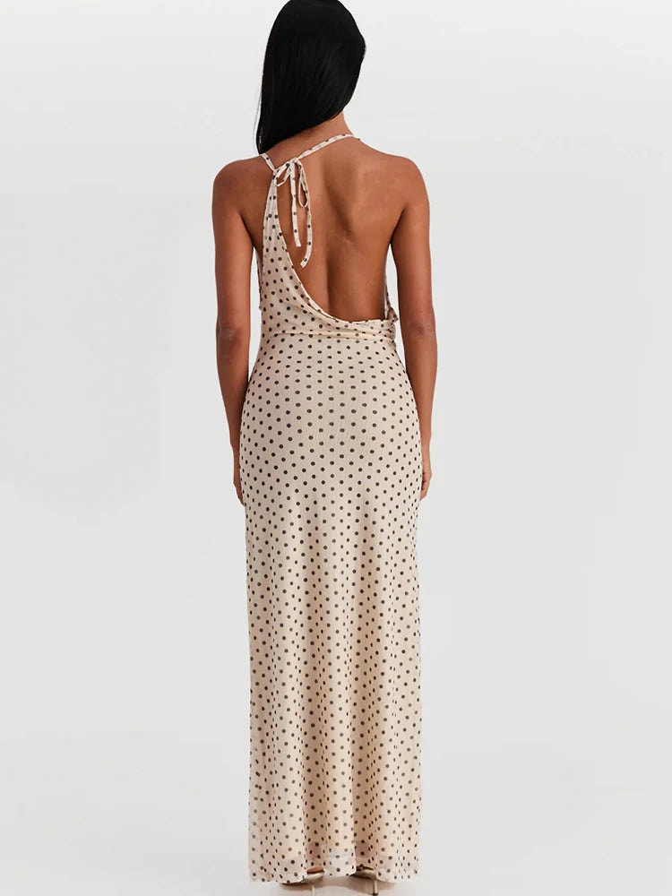 Printed Polka Dots Maxi Dress For Women