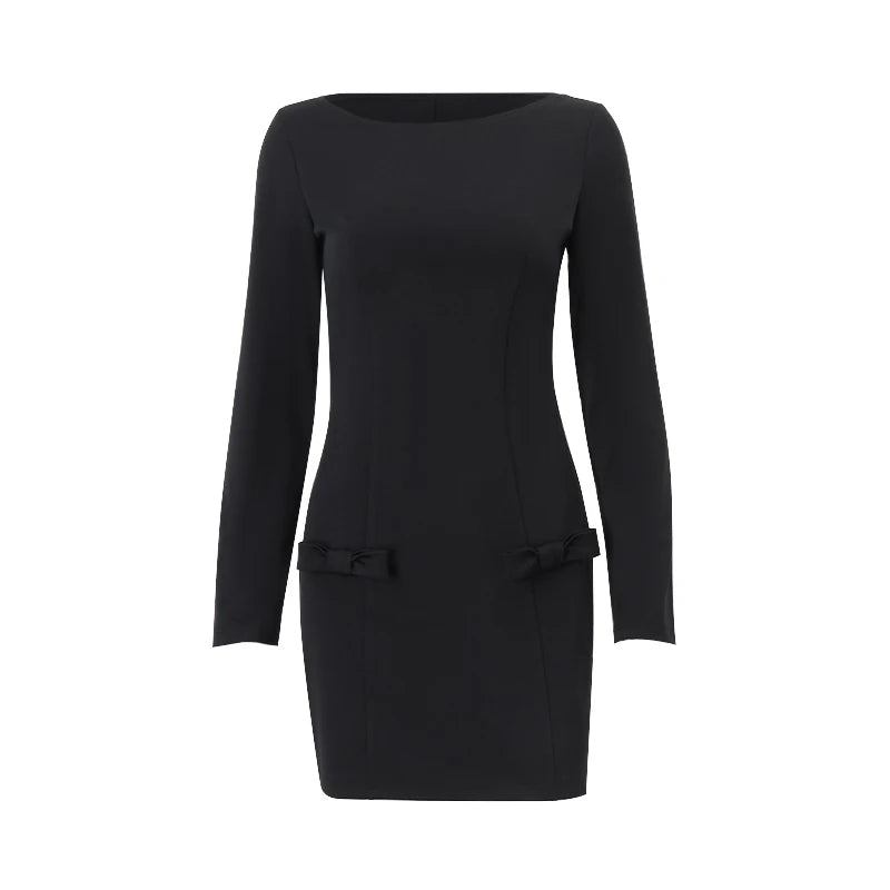 Women Temperament Soild Mini Dress - Norellé