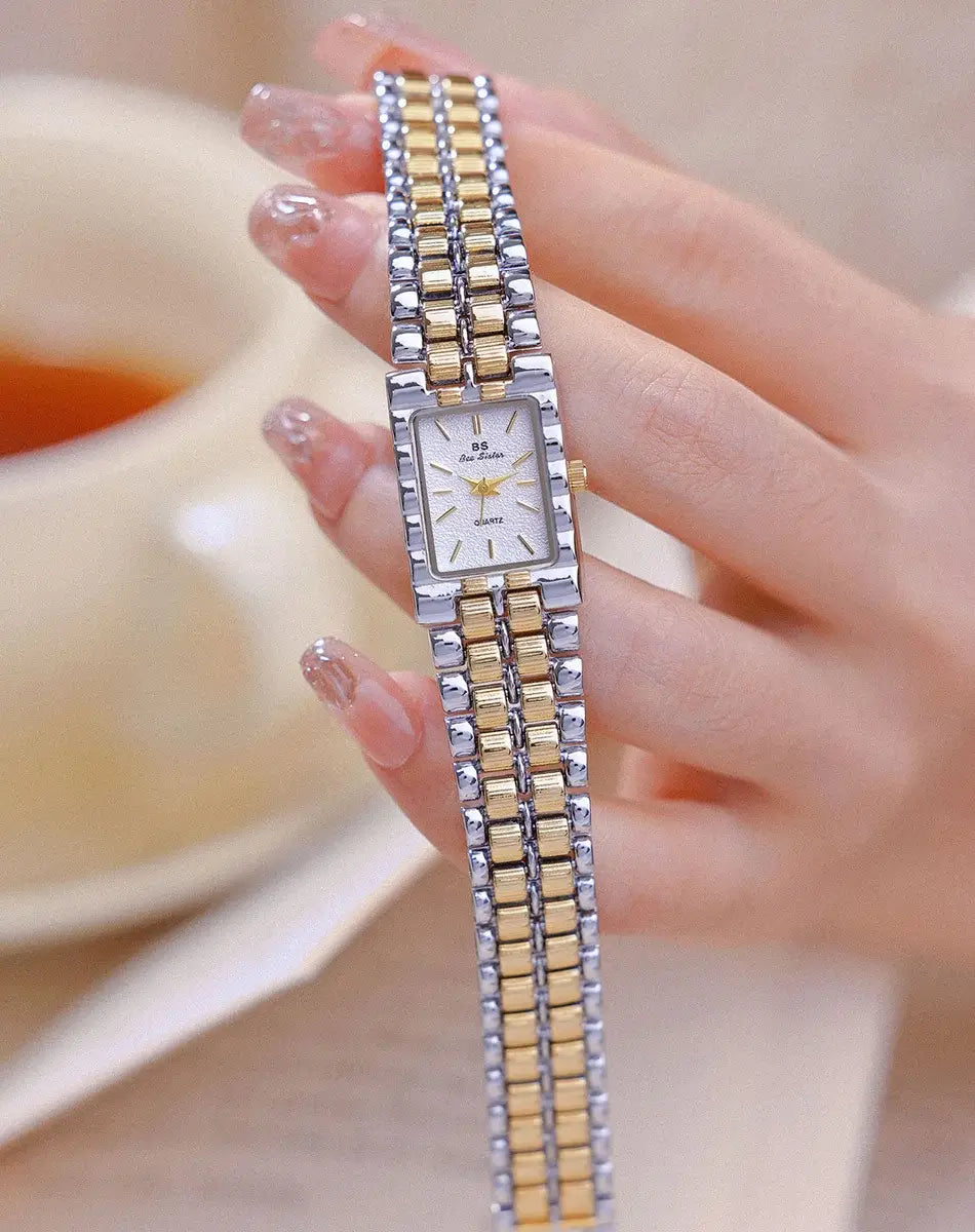 Retro Gold Rectangle Classic Watch For Women