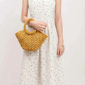 Summer Women's Handwoven Totes Beach Wooden Beaded Bag