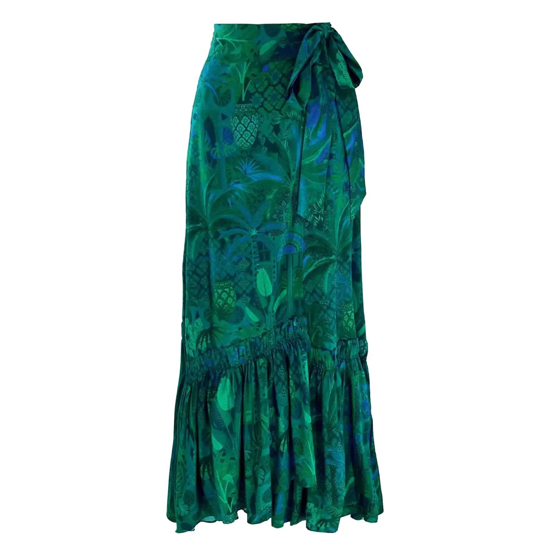 Women's Retro Bikini Printed Swimsuit, Cover Up with Skirt - Norellé