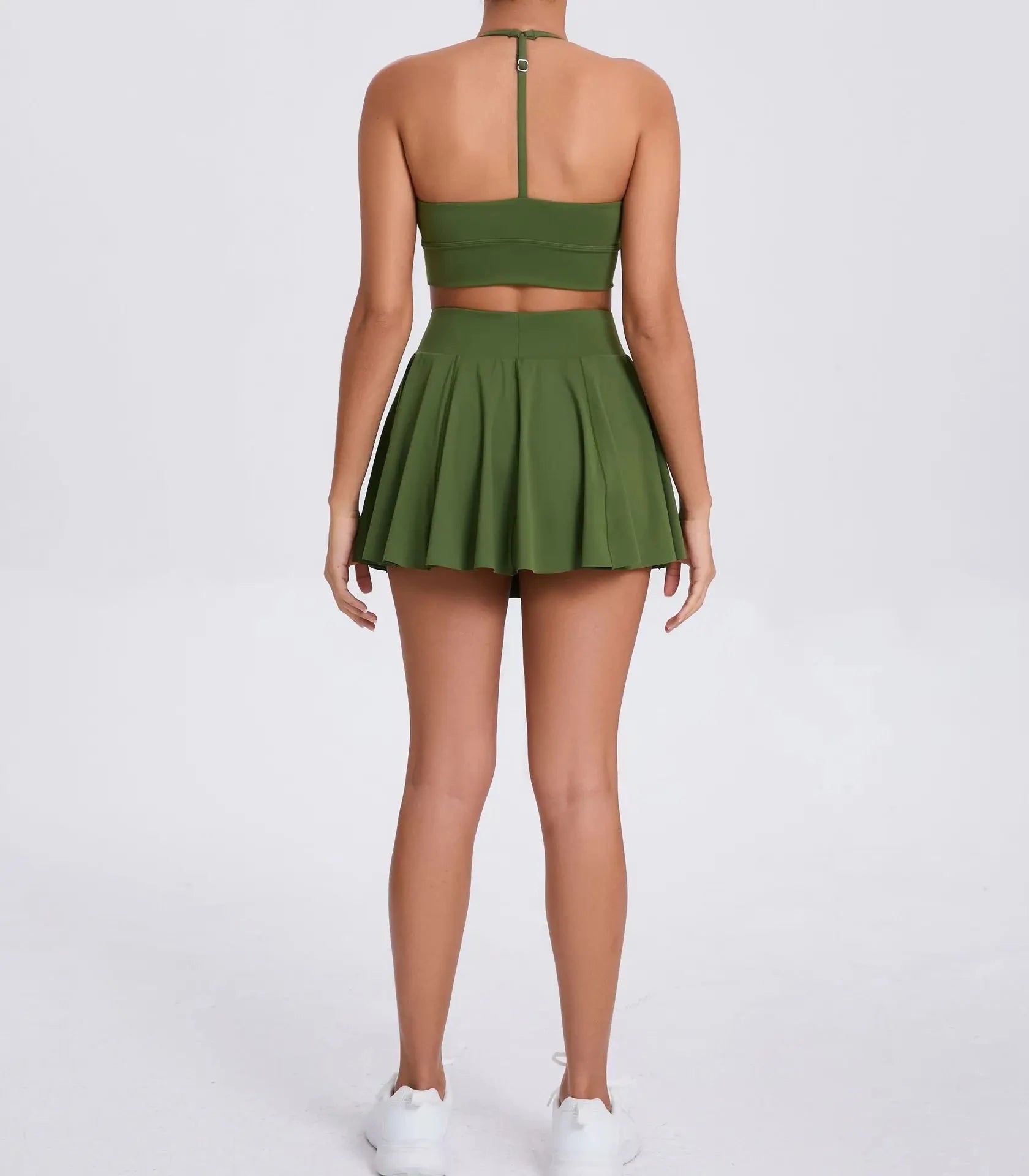 Yoga Set Casual Outdoor Bra Tennis Short Skirt